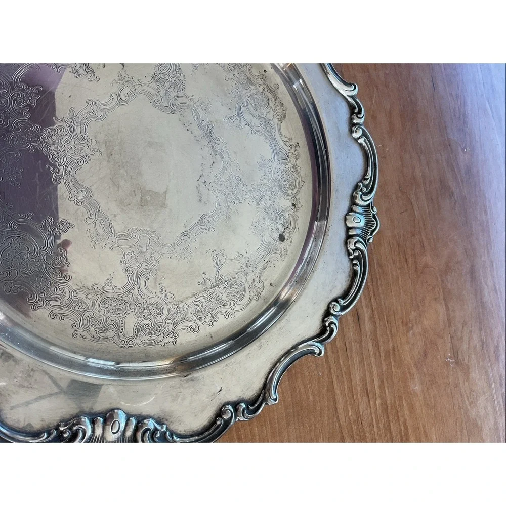 Vintage Gorham Strasbourg Silverplate Serving‎ Tray YC3136 Ornate 15.5